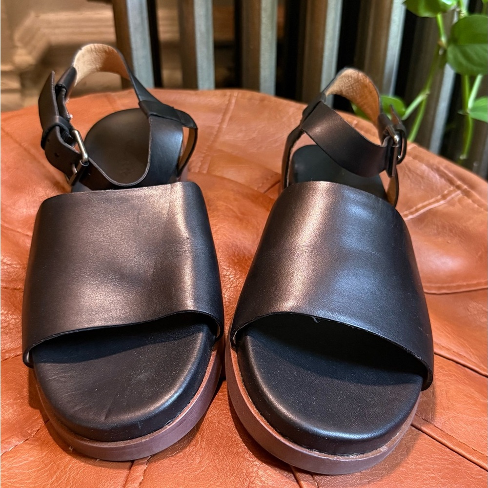 Madewell Black Leather Sandals Women’s Size 9